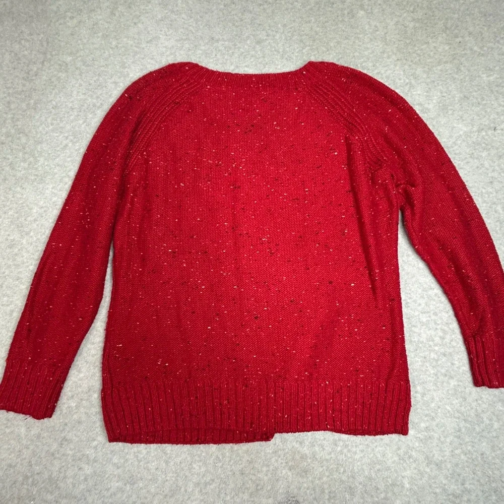 Vintage St Johns Bay Womens XL Red Cable Knit Button Shoulder Sweater cottage‎